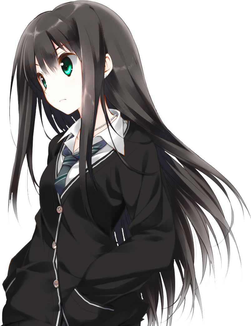 Black Hair Anime Girl PNG Images Transparent Background | PNG Play
