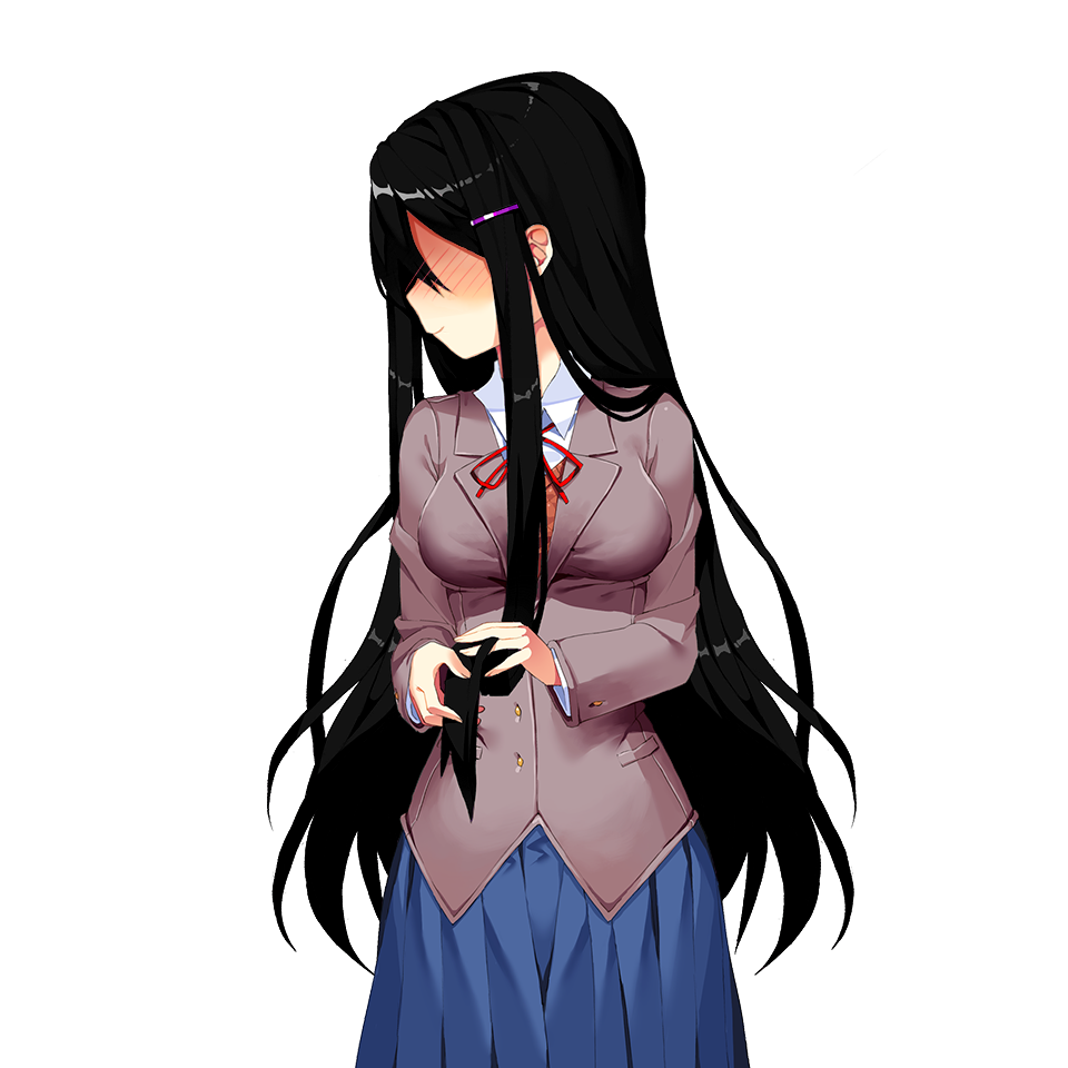 Black Haired Anime Girl Free PNG