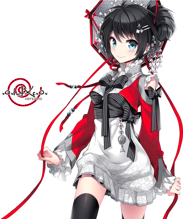 Black Haired Anime Girl Transparent Free PNG