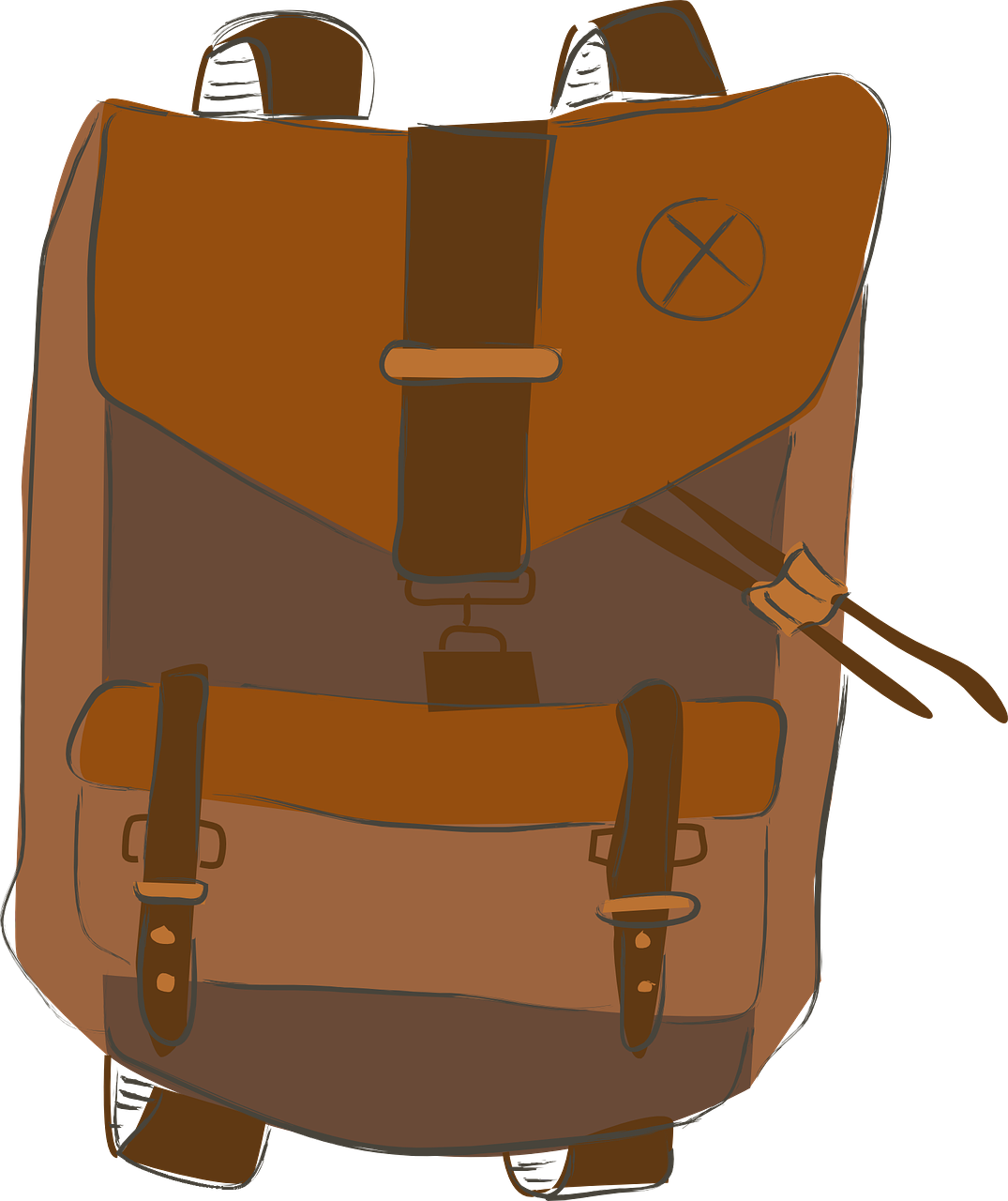 Brown Backpack PNG Free File Download