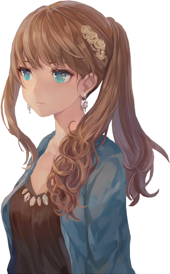 Brown Hair Anime Girl No Background