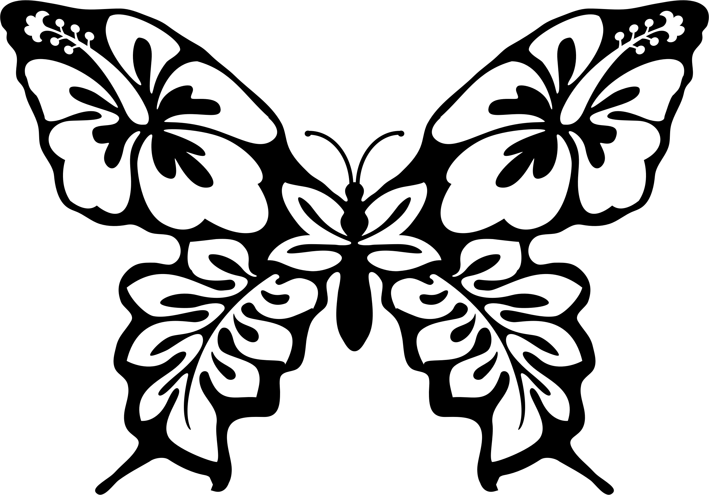 Butterfly Outline Background PNG Image