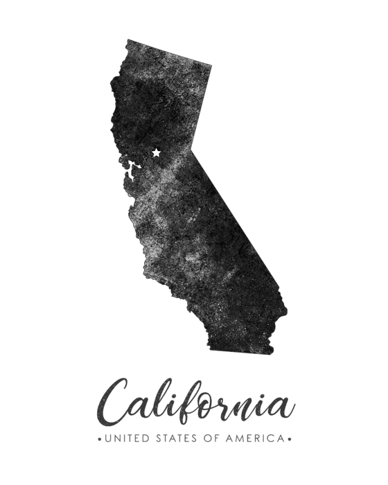 California Karte PNG-Hintergrund