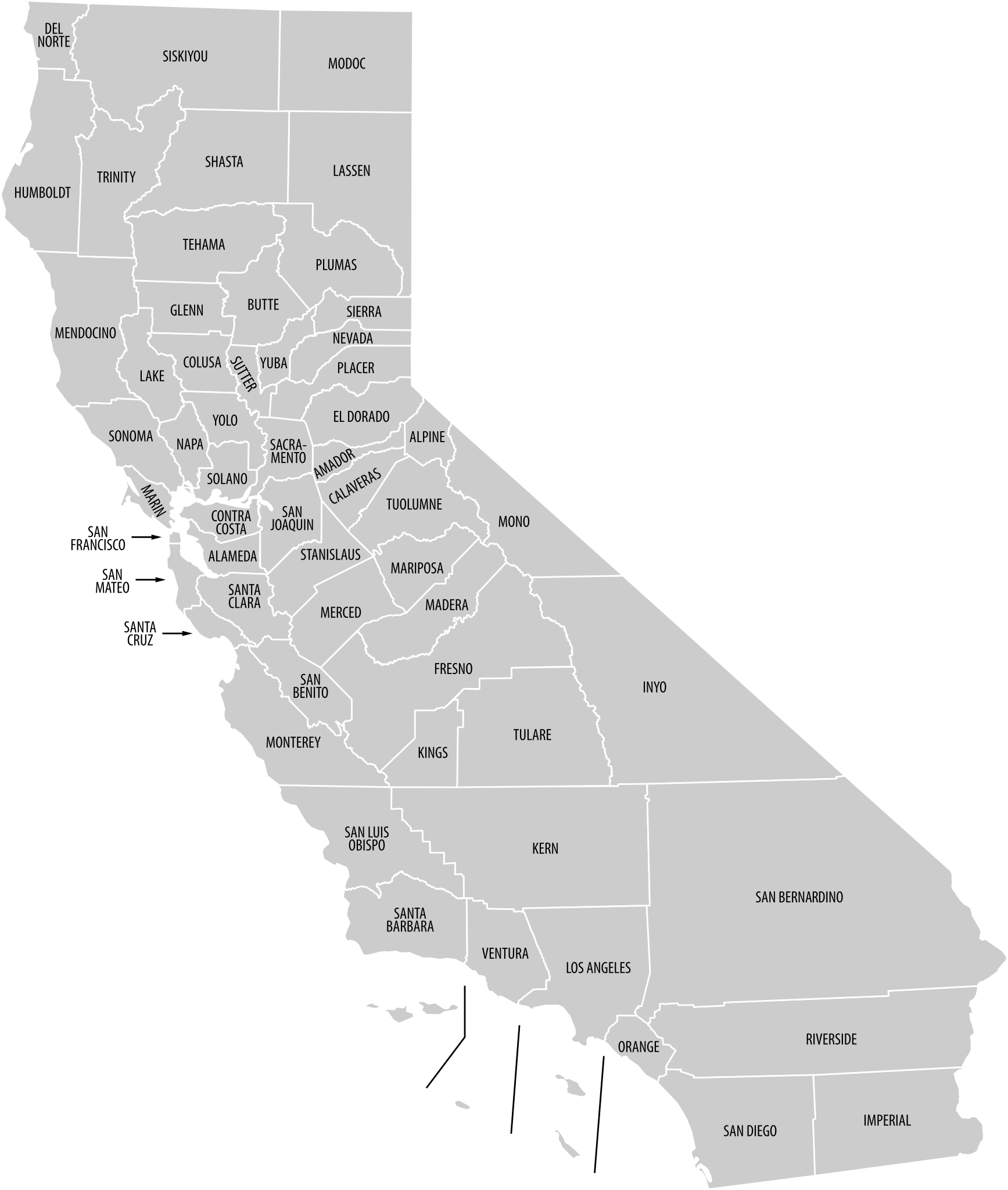 Kalifornien Karte Transparentes Bild
