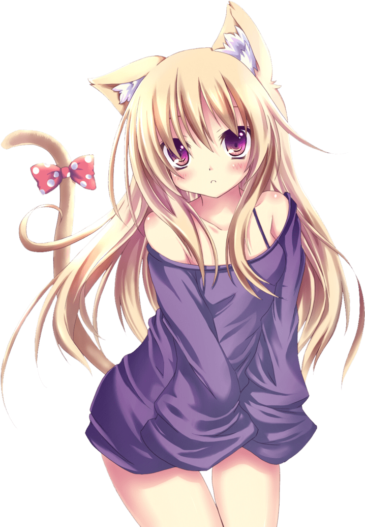 Cat Anime Background PNG Image