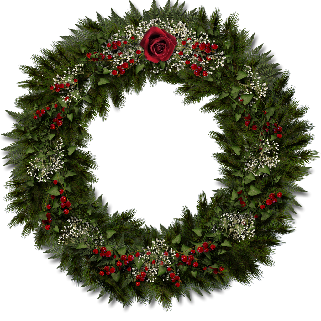 Christmas Wreath Background PNG Clip Art Image