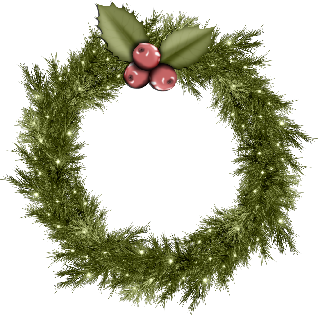 Christmas Wreath Transparent Clip Art Background
