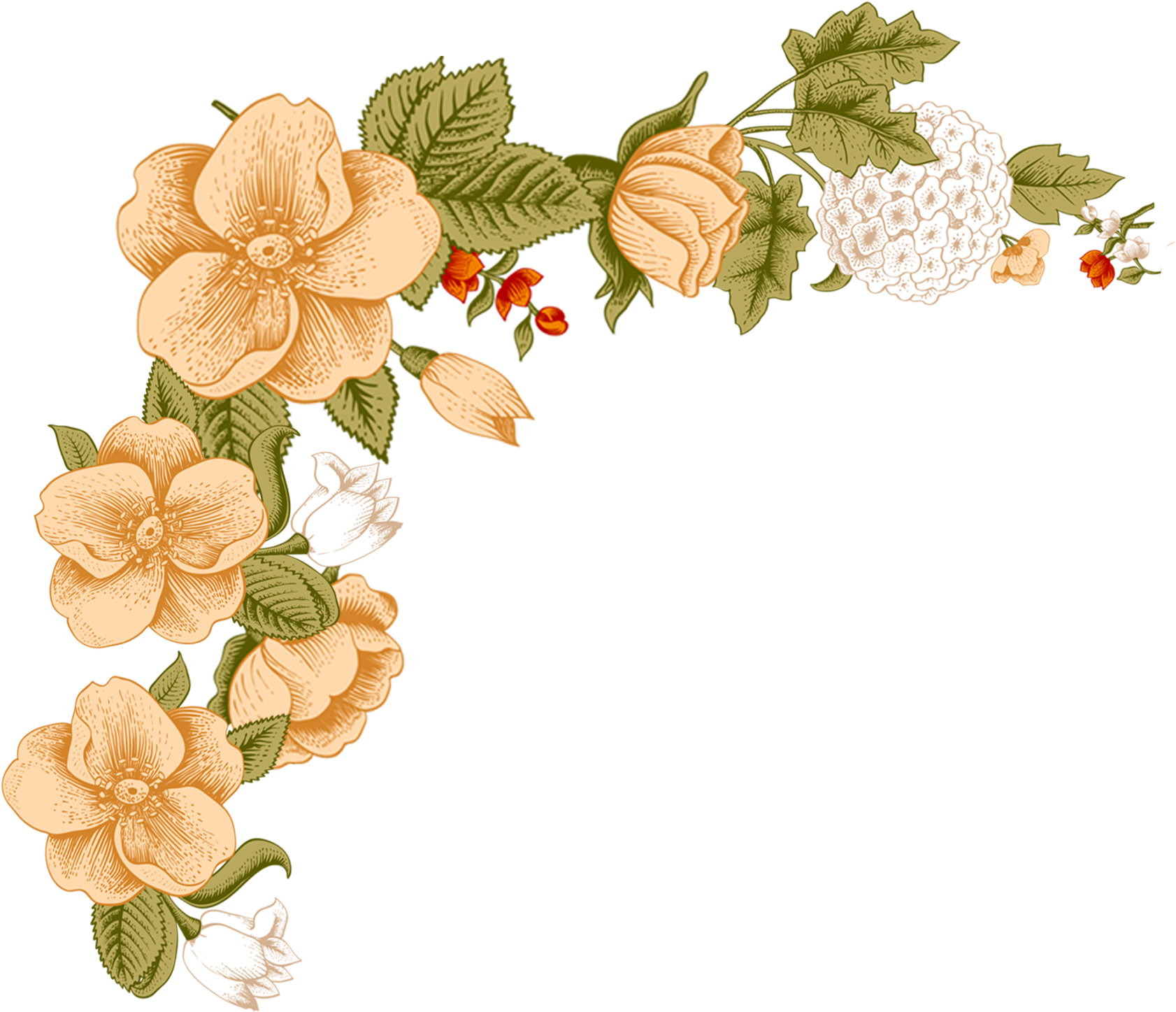 Clip Art Flowers Background PNG Image