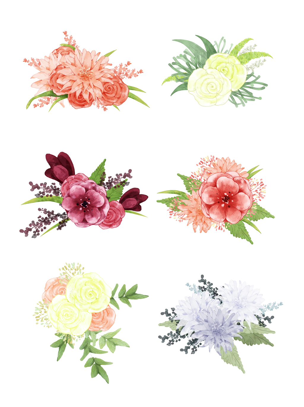 Drawing Of Flowers Background PNG Image