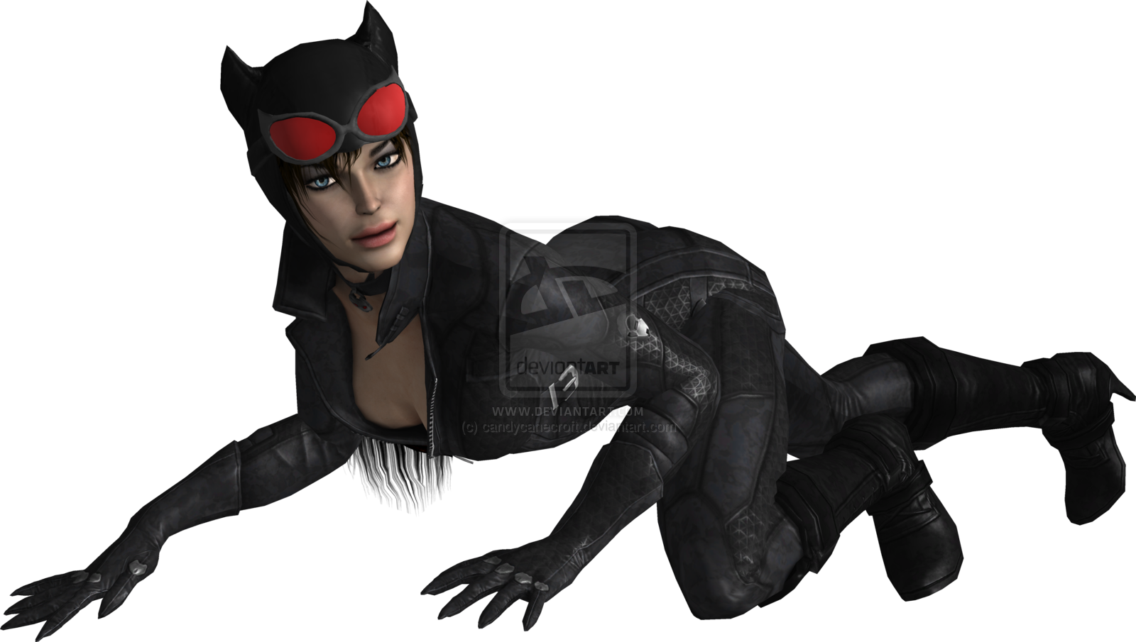 Fornite Catwoman Comic Book Outfit PNG Photo Image