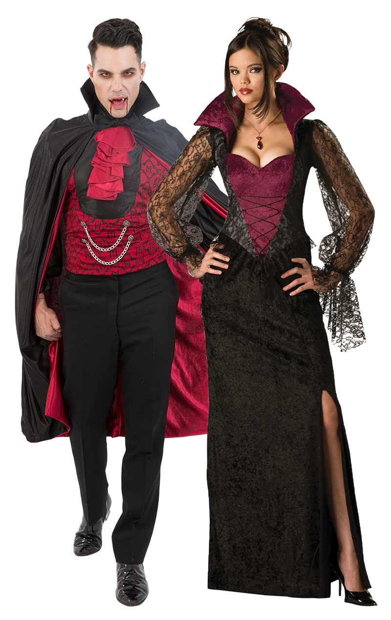 Halloween Costumes Couples Background PNG Image