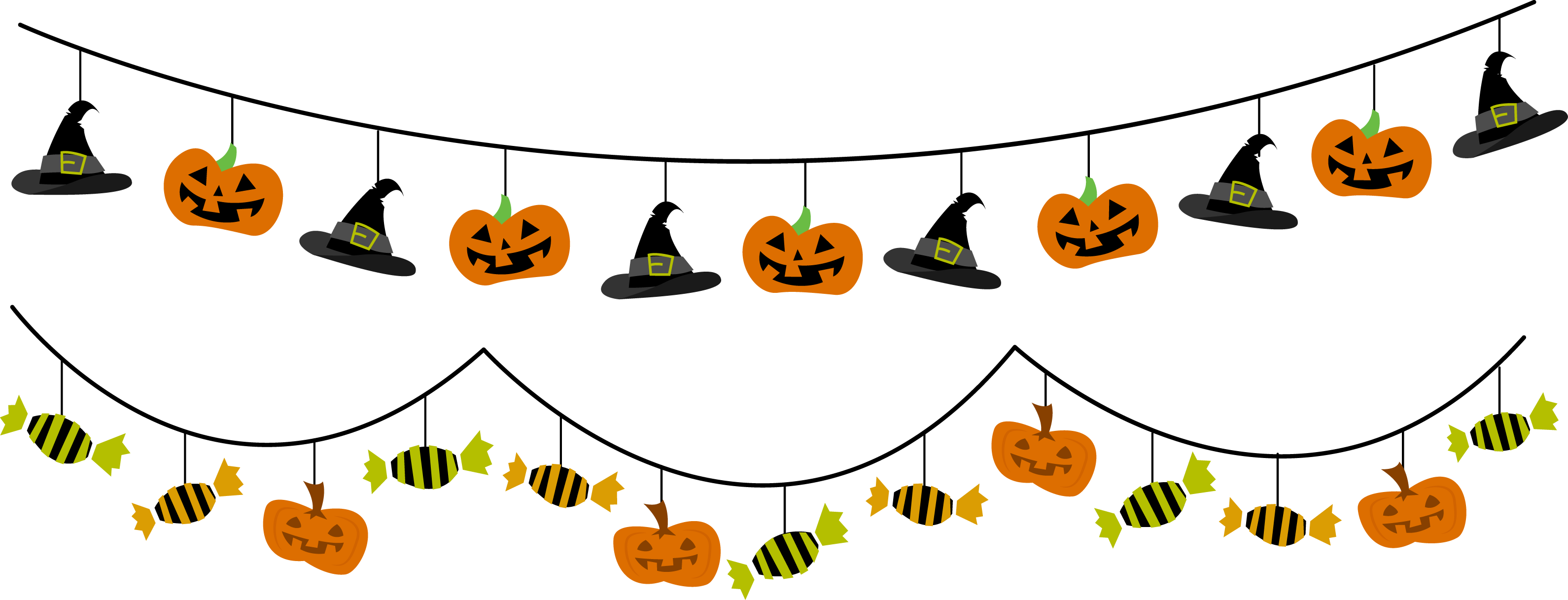 Halloween Garland Background PNG Image