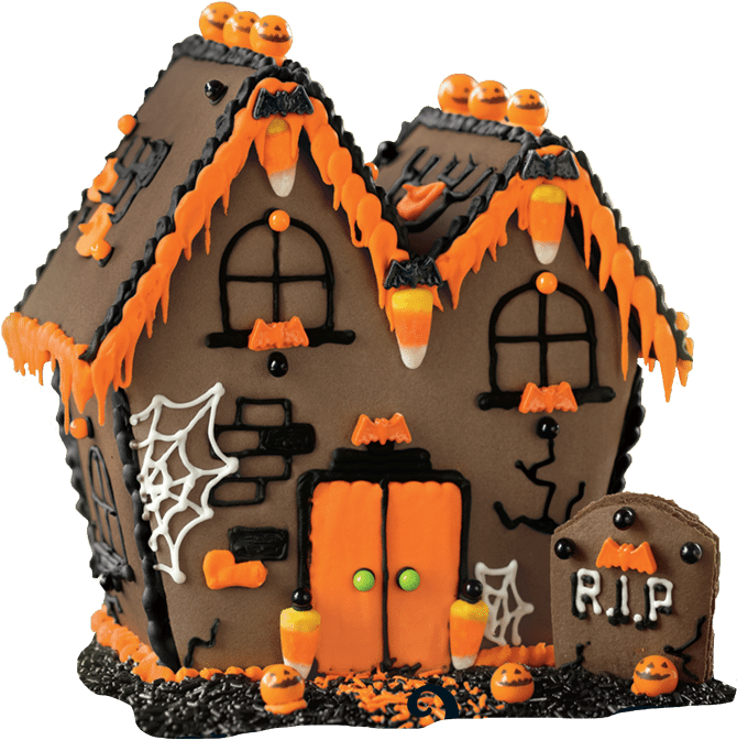 Halloween Gingerbread House PNG HD Quality
