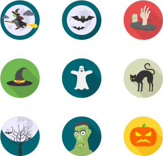 Halloween Icons Background PNG