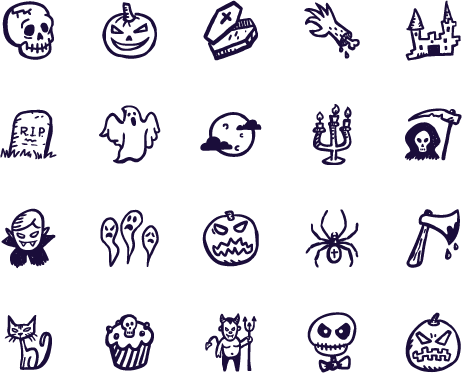 Halloween Icons Transparent Background