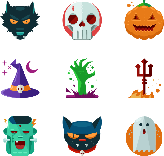 Halloween Icons Transparent PNG