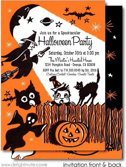 Halloween Invitations Background PNG Image
