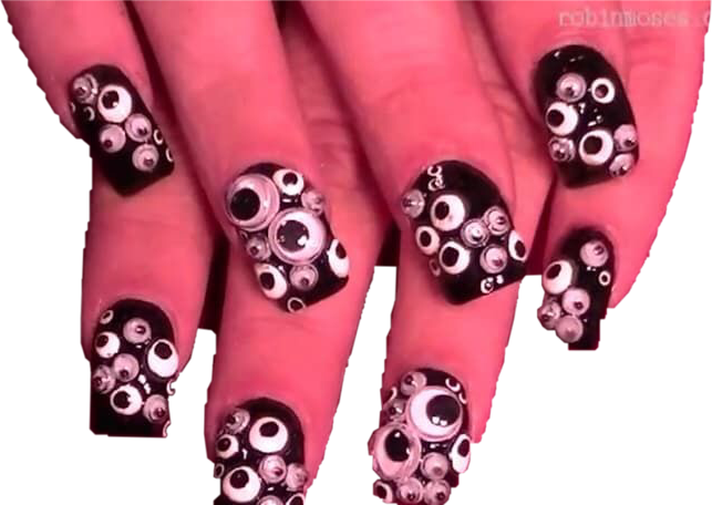 Halloween Nail Stickers Background PNG Image