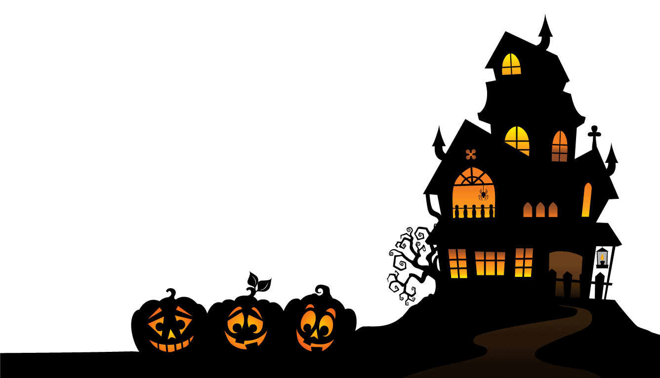 Halloween Village Houses PNG Background