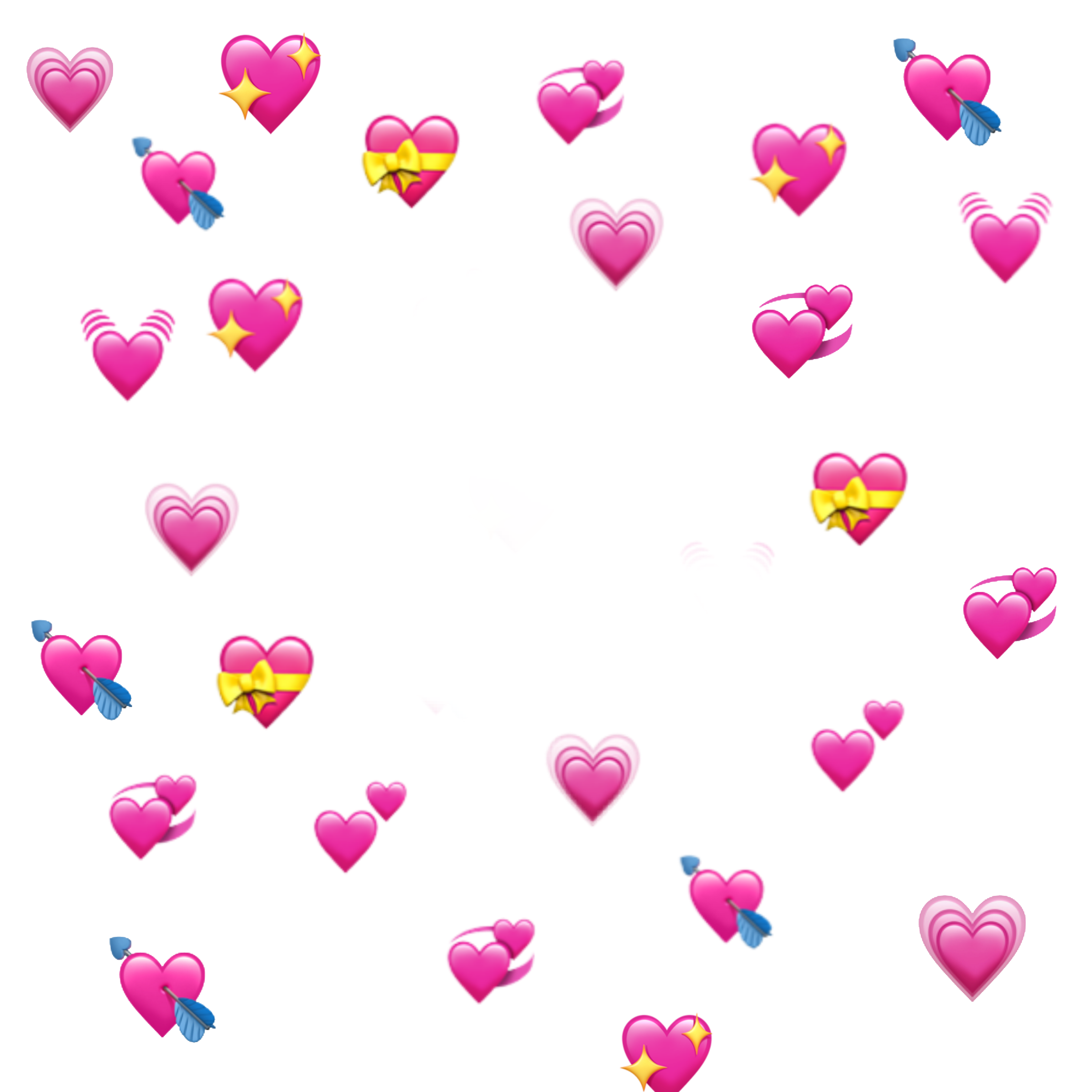 Heart Emojis PNG Background