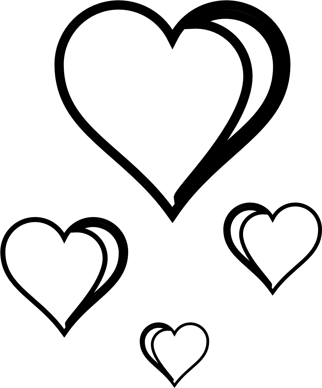 Hearts Drawings Transparent Free PNG