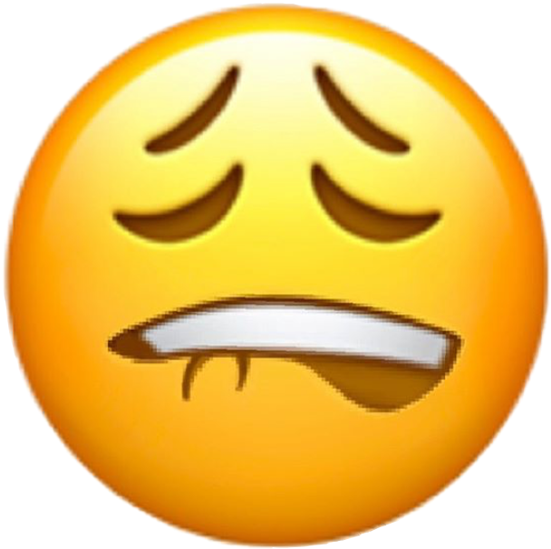 Lip Bite Emoji Background PNG Image