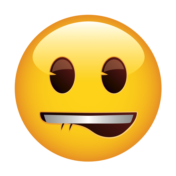 Lip Bite Emoji Transparent Image