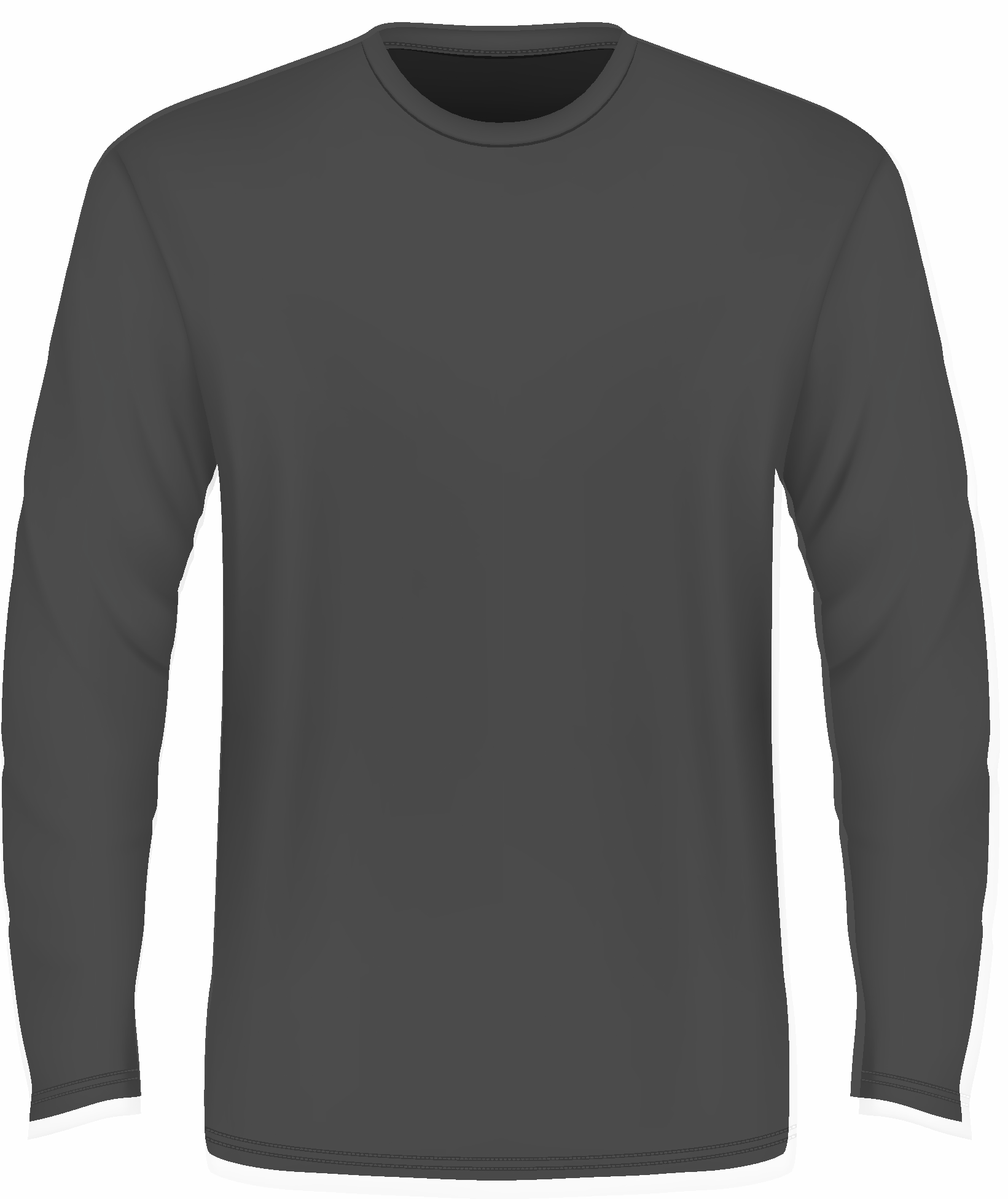 Long Sleeve Crew Neck T-Shirt Transparent Background