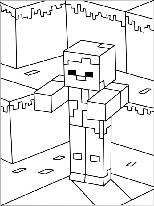 Minecraft Coloring Pages Transparent File