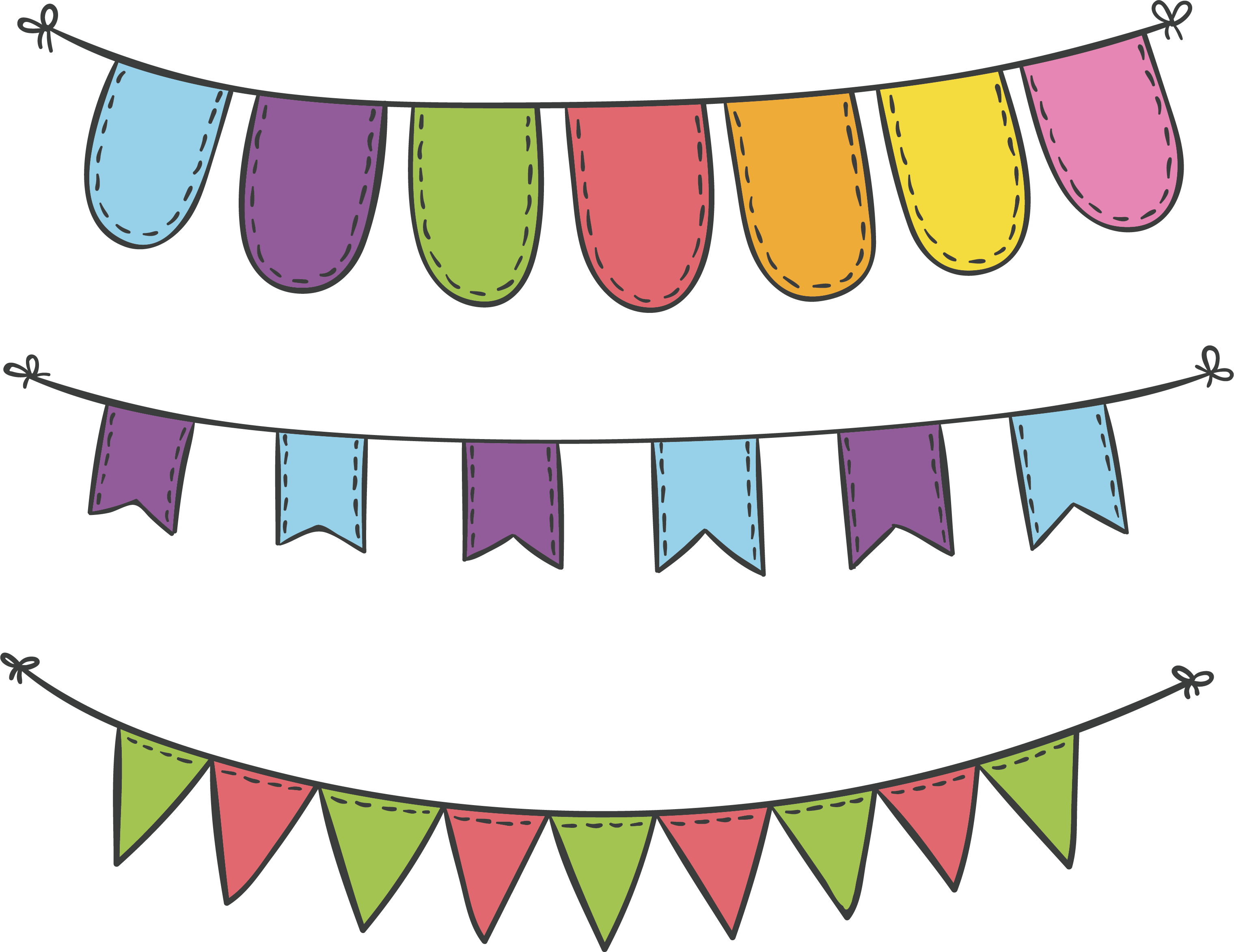 Party Flags Background PNG Clip Art