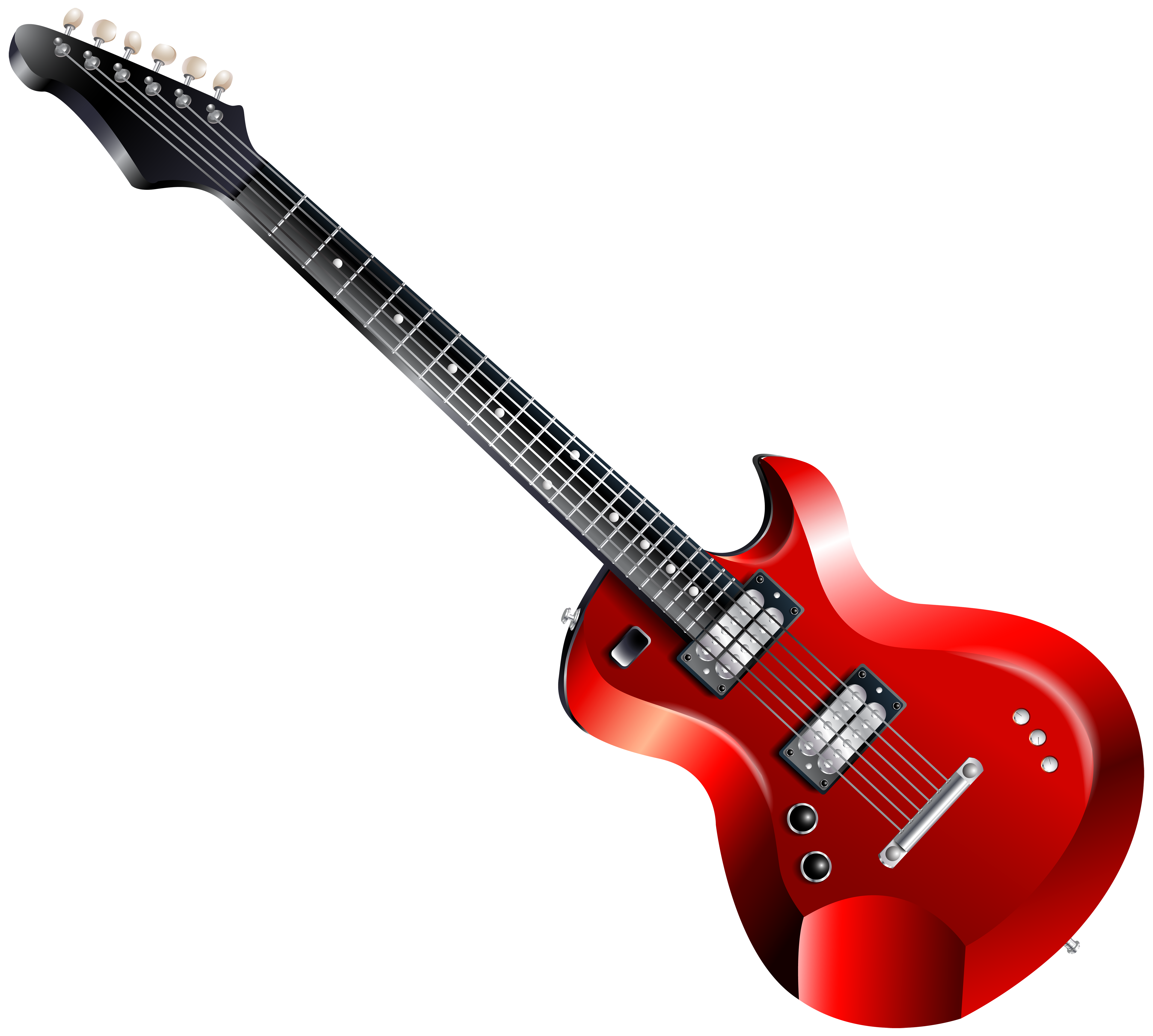 Red Neck Guitar Transparent Background