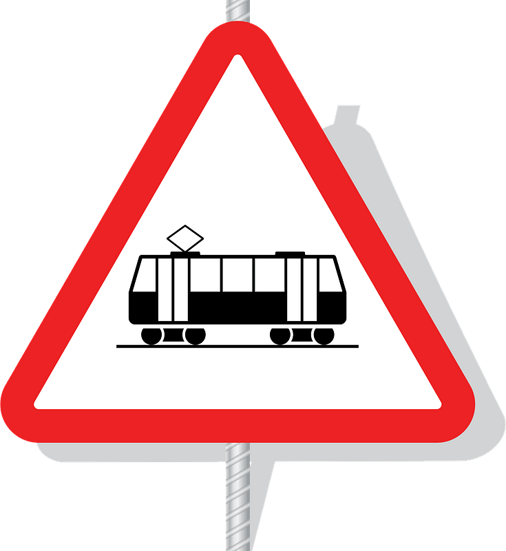 Знак трамвай. Предупреждающий знак трамвай. Трам знак. Пересечение с трамвайной линией дорожный знак.