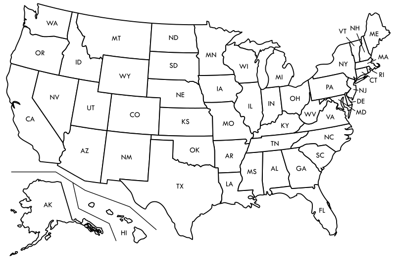 USA Map PNG Clip Art HD Quality