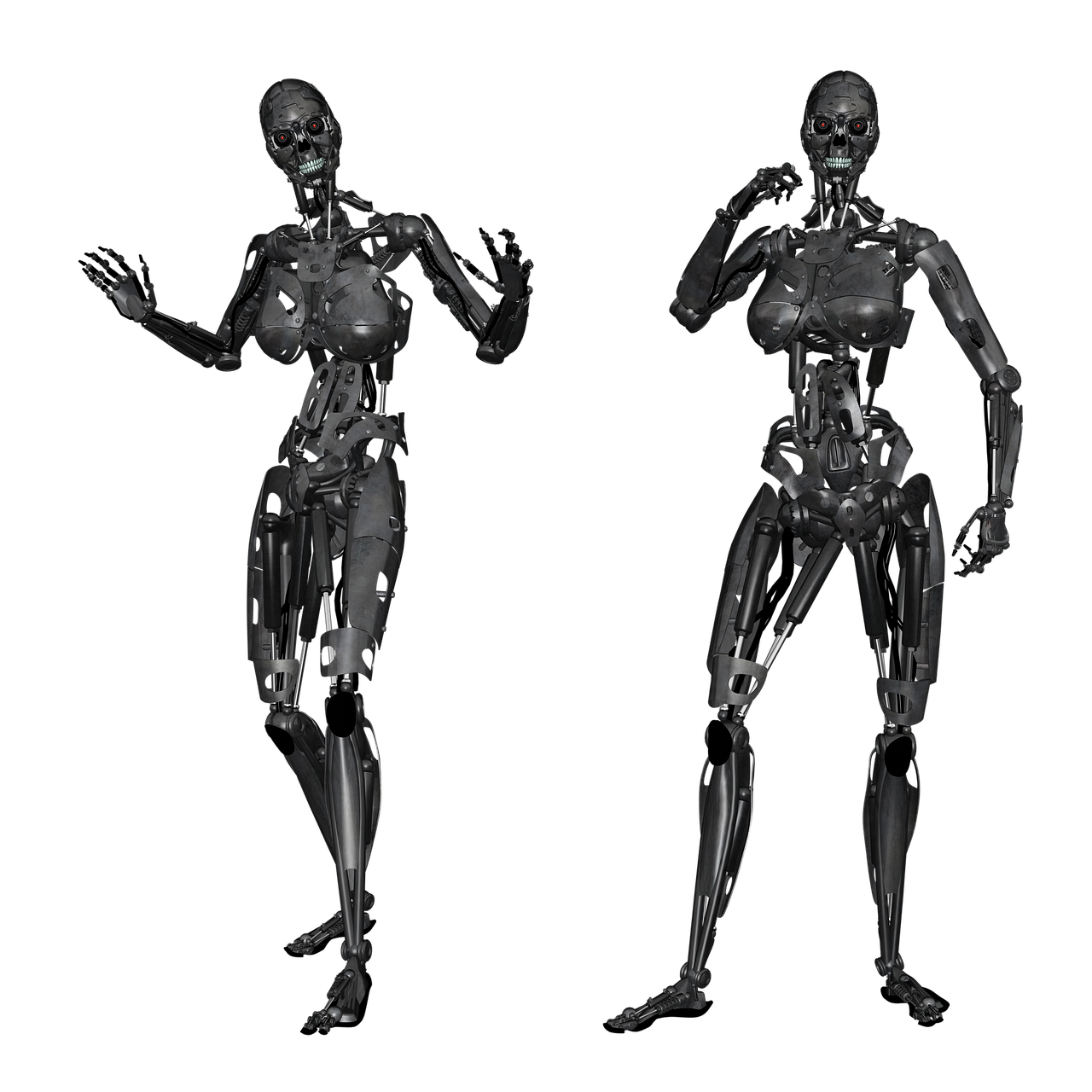 Cyborg Running Transparent Background