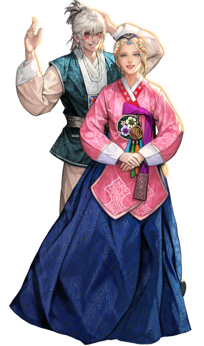 New Year Hanbok Outfit Set Background PNG Image