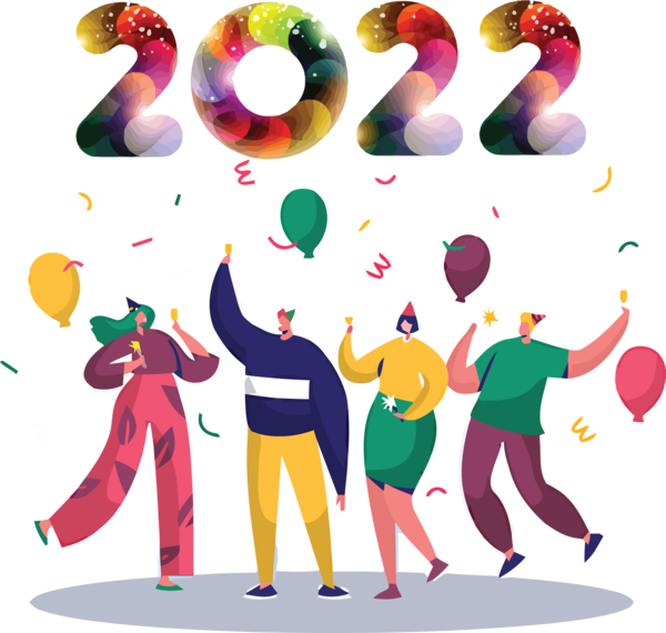 New Years 2022 Transparent Background