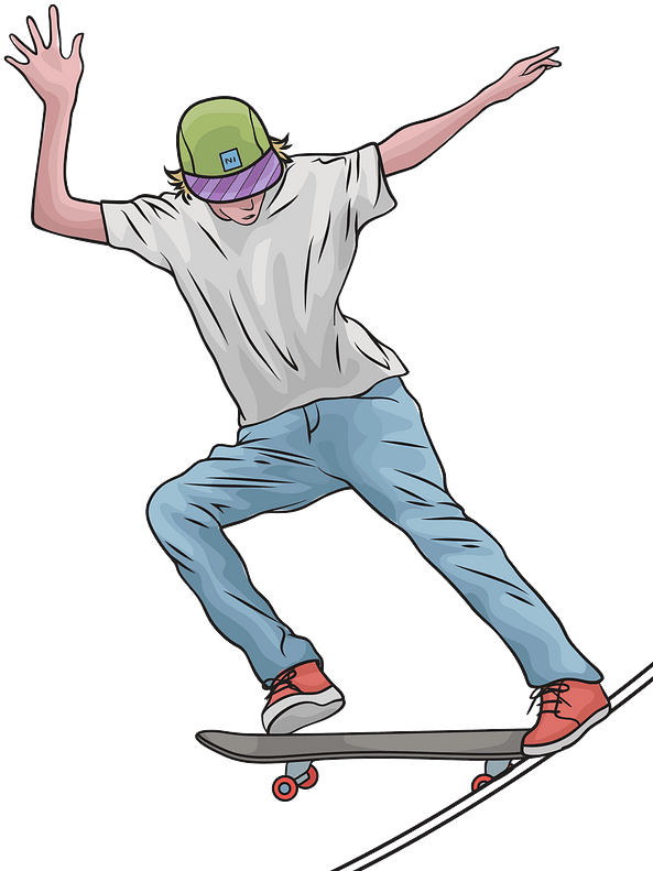 Skateboarding Transparent Background