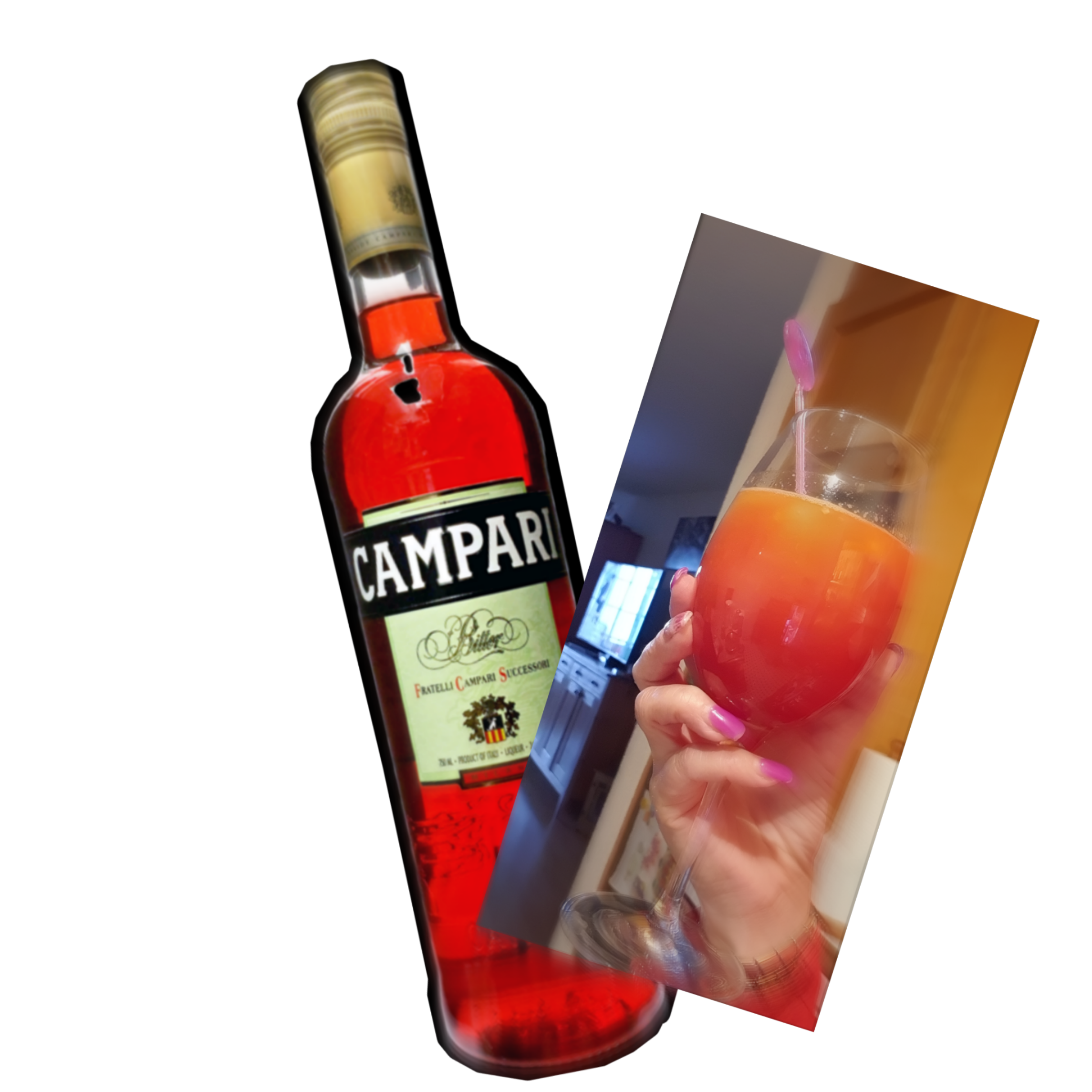 Campari Orange Cocktail Background PNG Image