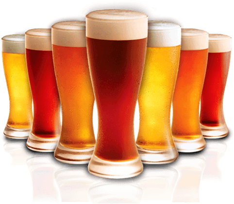 Collection Of Pints Beer Background PNG Image