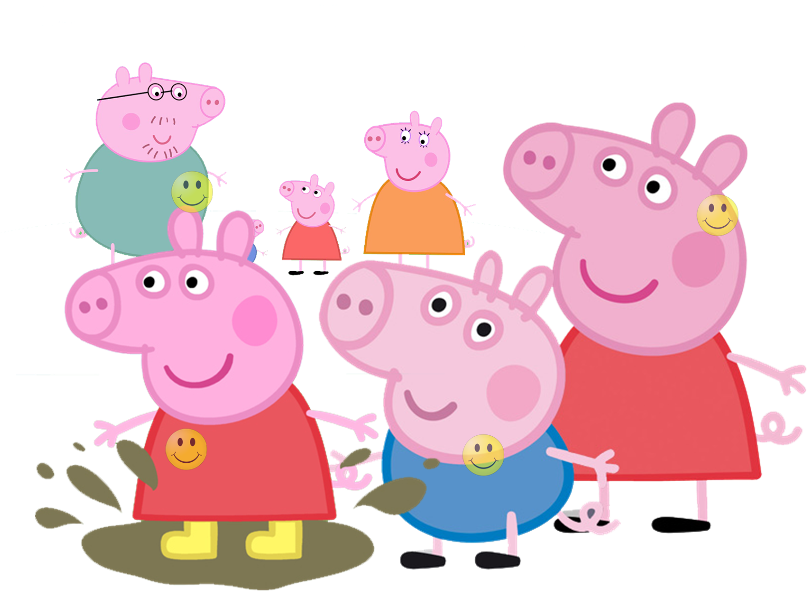 Peppa Pig Family Clipart Background PNG
