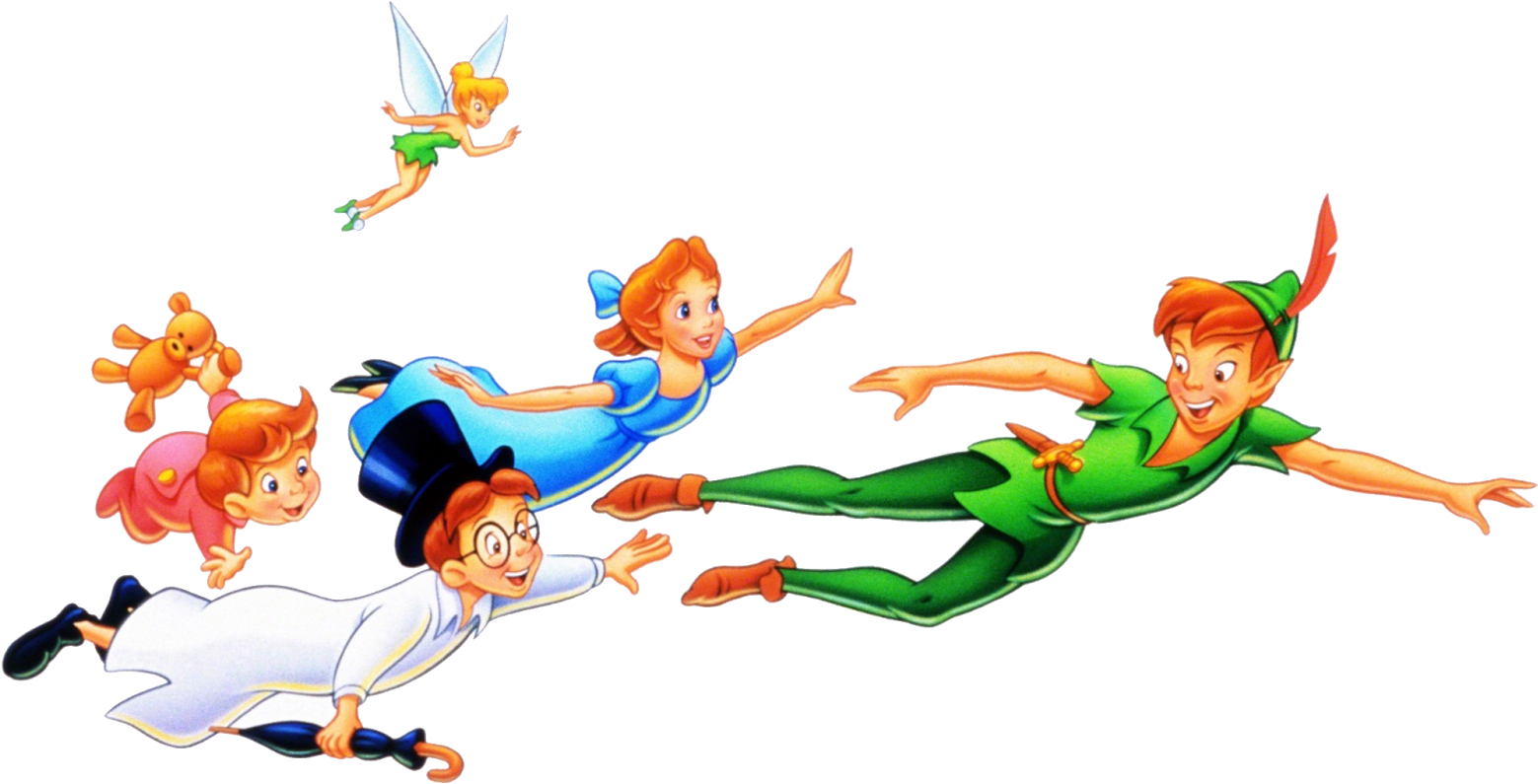 Peter Pan Flying Background Image PNG