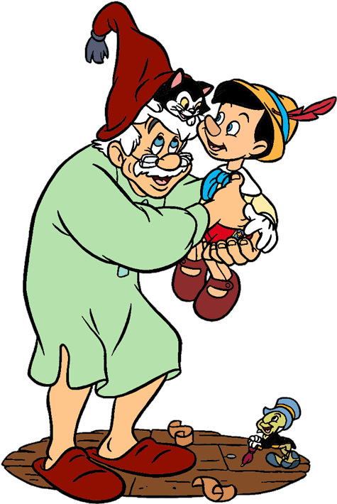 Pinocchio Gepetto And Figaro HD Quality PNG
