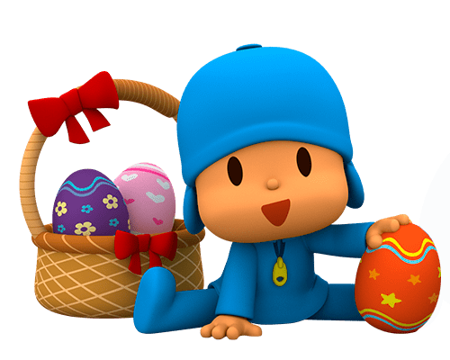 Pocoyo Found Easter Eggs Background Image PNG