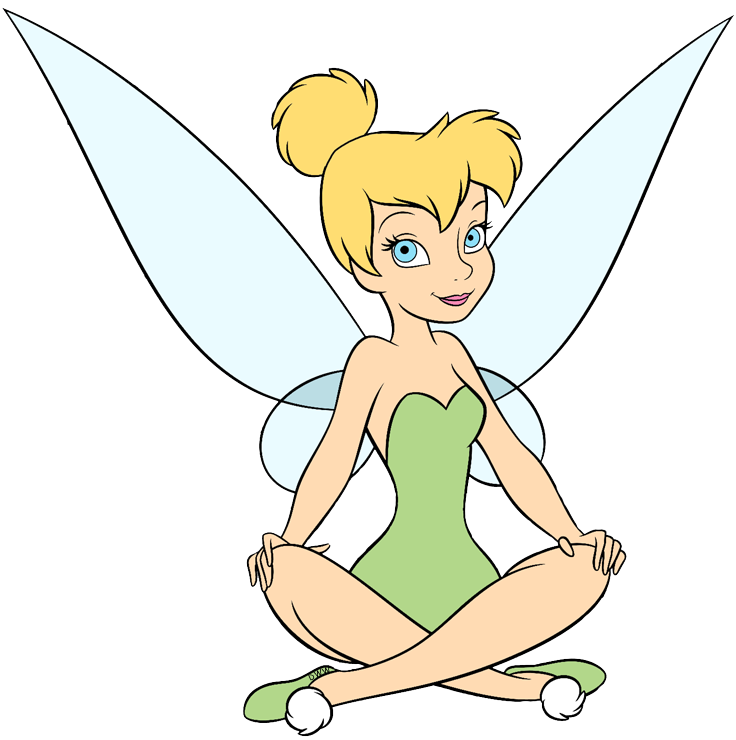 Tinker Bell Sitting Clipart Background PNG