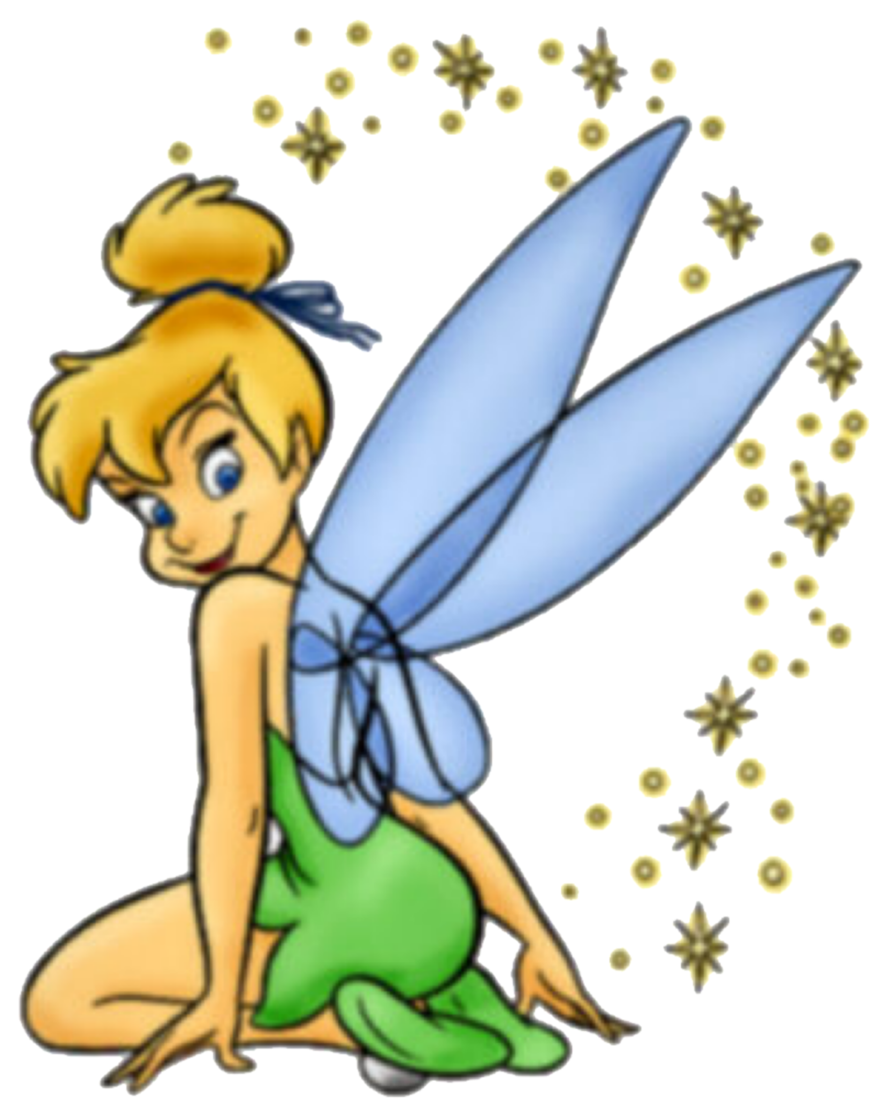 Tinker Bell Sitting Transparent Background PNG