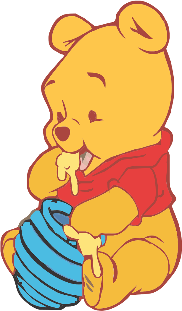 Winnie The Pooh And Honey Pot Clipart Background PNG