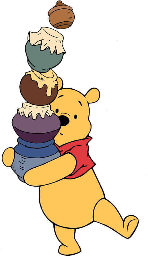 Winnie The Pooh And Honey Pot HD Quality PNG