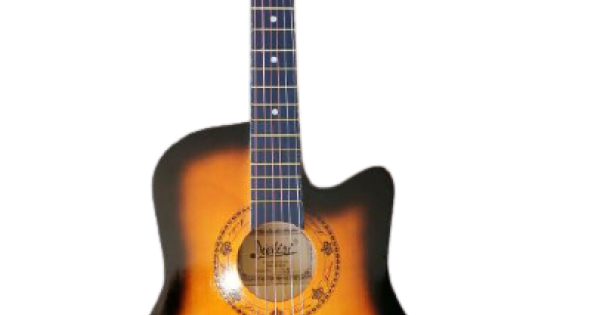 Acoustic Wood Guitar Transparent Background