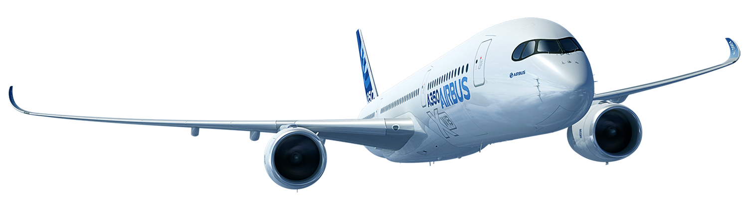 Airbus A350 Flying Transparent Background