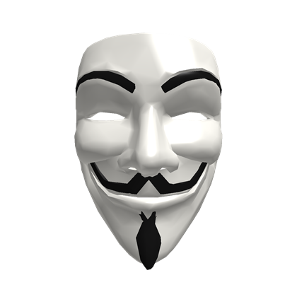 Anonymous Mask White Transparent Background